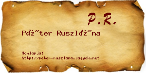 Péter Ruszlána névjegykártya